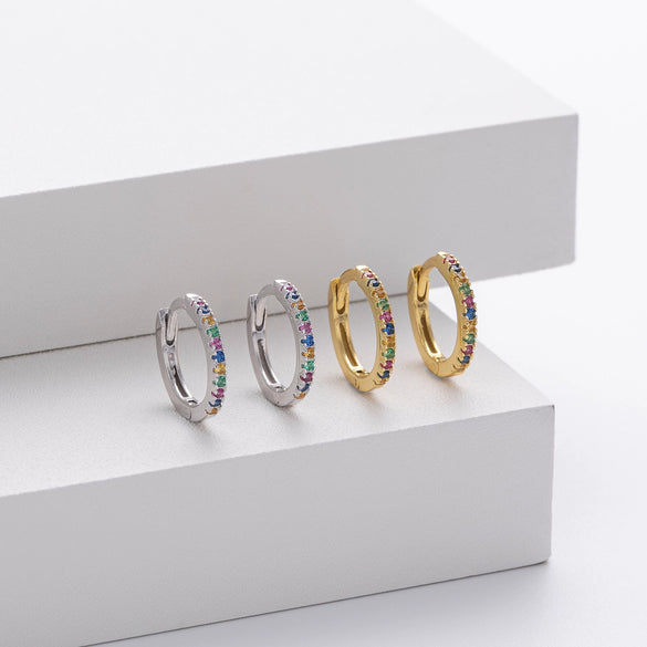 S925 Sterling Silver Geometric Simple Style Inlaid Zircon Women's Earrings