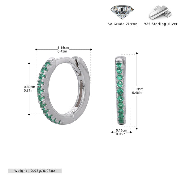 S925 Sterling Silver Geometric Simple Style Inlaid Zircon Women's Earrings
