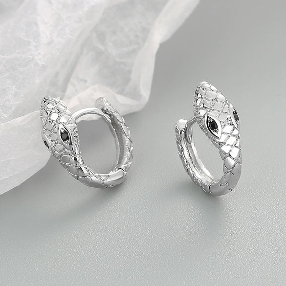 S925 Sterling Silver Geometric Snake Earrings With Electroplated Finish Fashion Statement Earrings