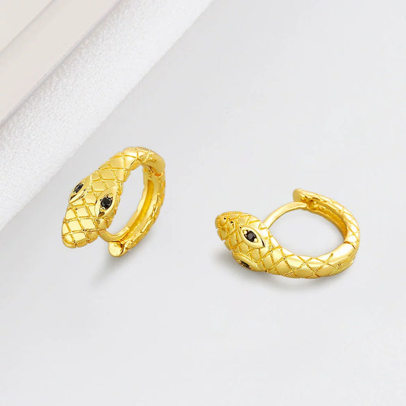 S925 Sterling Silver Geometric Snake Earrings With Electroplated Finish Fashion Statement Earrings