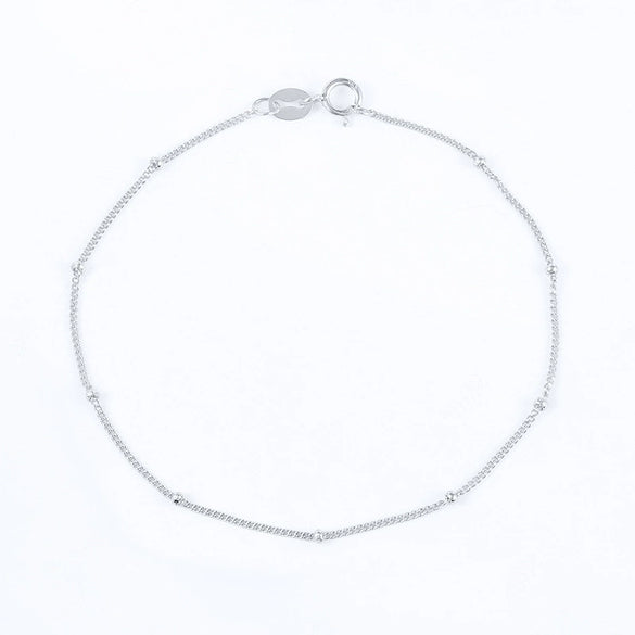 S925 Sterling Silver Geometric Spacer Gold Beads Electroplated Stacked Casual Women's Bracelet With Exquisite Design Sense And Trendy Temperament