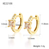 S925 Sterling Silver Geometric Square Colorful Zircon Inlaid Electroplated Women's Earrings