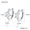 S925 Sterling Silver Geometric Square Colorful Zircon Inlaid Electroplated Women's Earrings