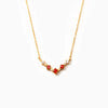 S925 Sterling Silver Geometric Square Red Zircon Vshaped Women's Electroplated Necklace