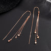 S925 Sterling Silver Geometric Square Tassel Earrings For Women Light Luxury Trendy Face Slimming Drop Earrings