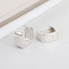 S925 Sterling Silver Geometric Square Wide Face Electroplated Ear Buckle Earrings For Women