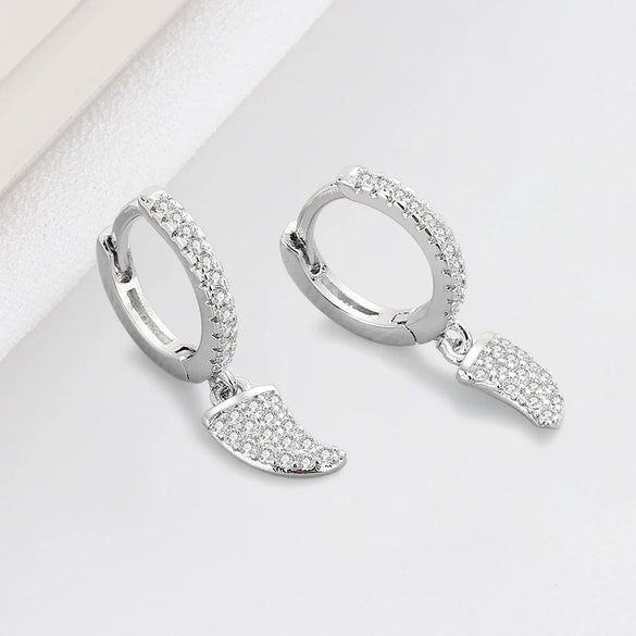 S925 Sterling Silver Geometric Star And Pepper Zircon Earrings For Women Electroplated Cute Simple Fashion Jewelry