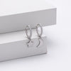 S925 Sterling Silver Geometric Star Moon Earrings