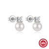 S925 Sterling Silver Geometric Star Moon Pearl Moonstone Diamond Earrings For Women With Electroplating