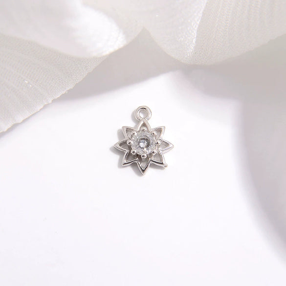 S925 Sterling Silver Geometric Star Zirconia Jewelry Charm Pendant Bracelet Clavicle Chain Necklace Earrings Handmade