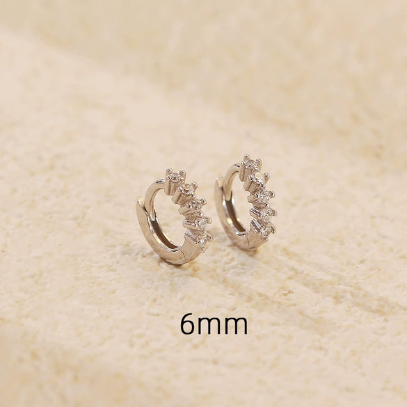 S925 Sterling Silver Geometric Stone Earrings Electroplated Design