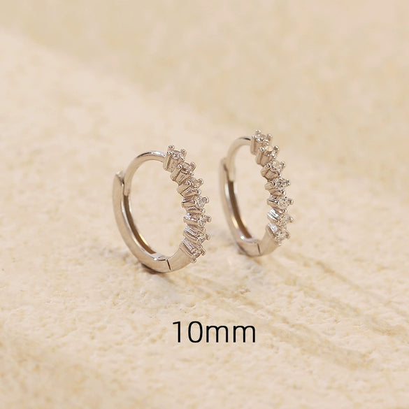 S925 Sterling Silver Geometric Stone Earrings Electroplated Design