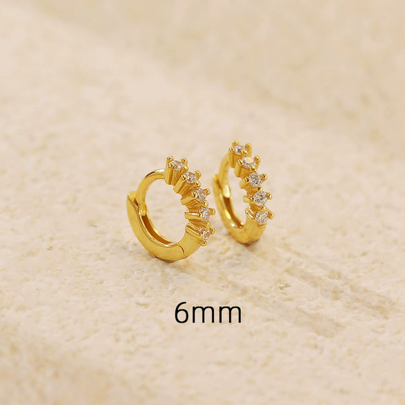S925 Sterling Silver Geometric Stone Earrings Electroplated Design