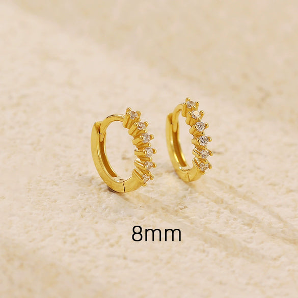 S925 Sterling Silver Geometric Stone Earrings Electroplated Design