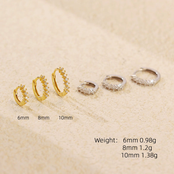 S925 Sterling Silver Geometric Stone Earrings Electroplated Design