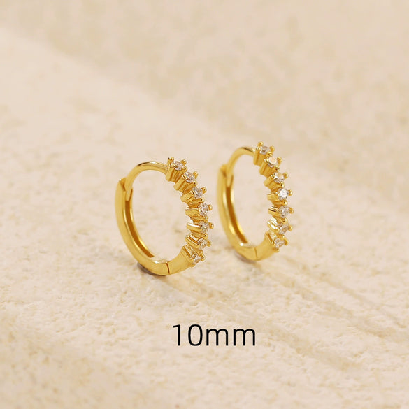 S925 Sterling Silver Geometric Stone Earrings Electroplated Design