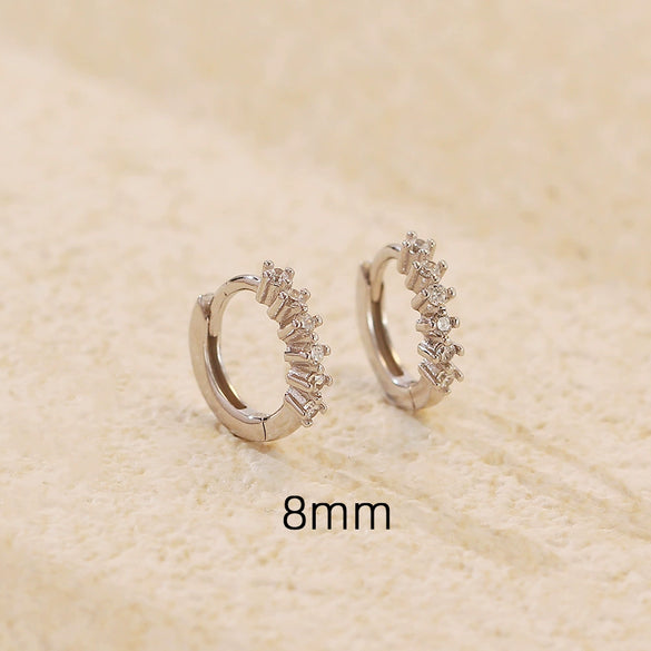 S925 Sterling Silver Geometric Stone Earrings Electroplated Design