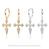 S925 Sterling Silver Geometric Style Cross Earrings With Diamond Fashion Allmatch Jewelry