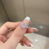 S925 Sterling Silver Geometric Style Rectangular Ring For Women With 8A Ice Flower Zirconium And Artificial High Carbon Diamond Electroplated