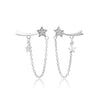 S925 Sterling Silver Geometric Tassel Earrings For Women Retro Fashion Electroplated