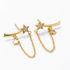 S925 Sterling Silver Geometric Tassel Earrings For Women Retro Fashion Electroplated