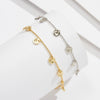 S925 Sterling Silver Geometric Texture Disc Pendant Women's Anklet