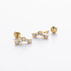 S925 Sterling Silver Geometric Threaded Earrings For Women Electroplated Fashion Jewelry