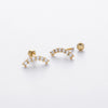 S925 Sterling Silver Geometric Threaded Earrings With Moonset Zirconium Electroplated Light Luxury Style For Women