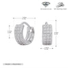 S925 Sterling Silver Geometric Three Row Drill Micro Inlaid Zircon Electroplated Earrings For Women