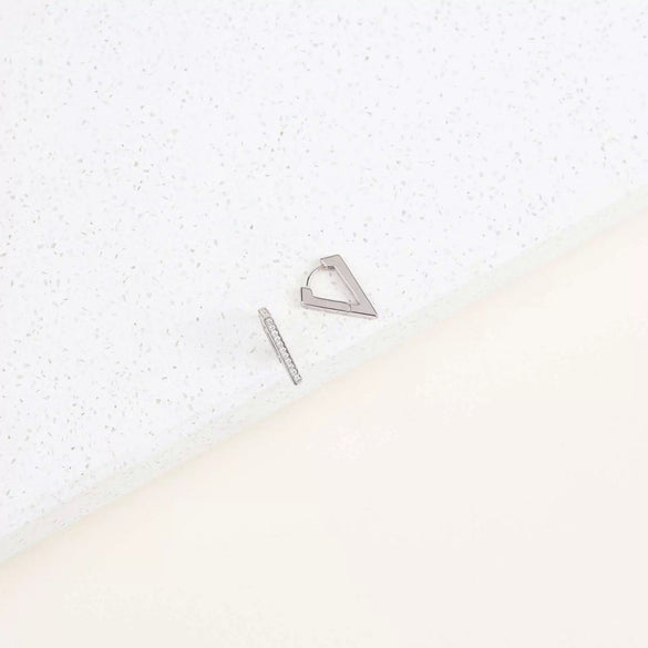 S925 Sterling Silver Geometric Triangle Earrings For Women Electroplated