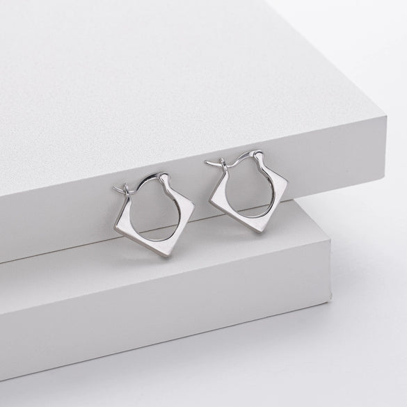 S925 Sterling Silver Geometric Triangle Electroplated Women's Earrings