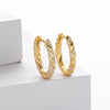 S925 Sterling Silver Geometric Twist Round Women's Earrings With Electroplating