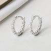 S925 Sterling Silver Geometric Twist Wrap Earrings With Diamond Inlay Modern Minimalist Ear Buckle Style