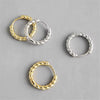 S925 Sterling Silver Geometric Twisted Rope Buckle Earrings For Women Electroplated
