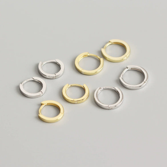 S925 Sterling Silver Geometric Unisex Earrings And Ear Buckles With Electroplating