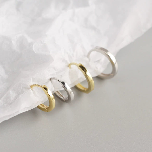 S925 Sterling Silver Geometric Unisex Earrings And Ear Buckles With Electroplating