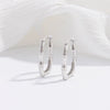 S925 Sterling Silver Geometric Ushaped Zirconiuminlaid Women's Minimalist Earrings