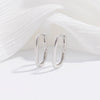 S925 Sterling Silver Geometric Ushaped Zirconiuminlaid Women's Minimalist Earrings