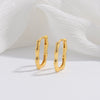 S925 Sterling Silver Geometric Ushaped Zirconiuminlaid Women's Minimalist Earrings