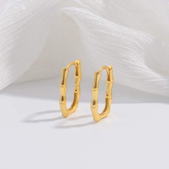 S925 Sterling Silver Geometric Ushaped Zirconiuminlaid Women's Minimalist Earrings