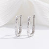 S925 Sterling Silver Geometric Ushaped Zirconiuminlaid Women's Minimalist Earrings