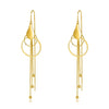 S925 Sterling Silver Geometric Water Drop Circle Long Tassel Threader Earrings Fashion Jewelry