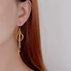 S925 Sterling Silver Geometric Water Drop Circle Long Tassel Threader Earrings Fashion Jewelry