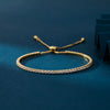 S925 Sterling Silver Geometric Women's Adjustable Fashion Bracelet With Micropaved Zircon And Electroplating