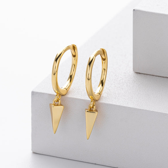 S925 Sterling Silver Geometric Women's Hiphop Trendy Earrings