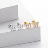 S925 Sterling Silver Geometric Zircon Earrings Electroplated Women's Fashion Jewelry