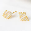 S925 Sterling Silver Geometric Zircon Earrings Elegant High Shine Daily Wear Earrings For Women
