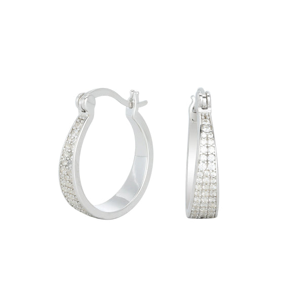 S925 Sterling Silver Geometric Zircon Earrings For Women Electroplated Natural Style