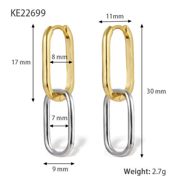 S925 Sterling Silver Geometric Zircon Earrings For Women