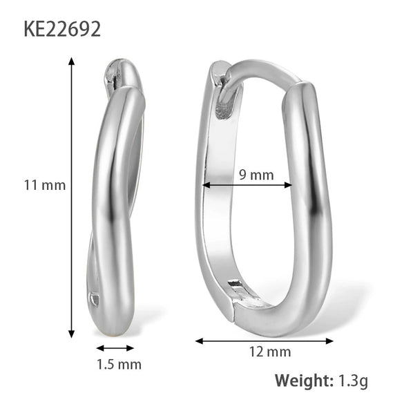 S925 Sterling Silver Geometric Zircon Earrings For Women